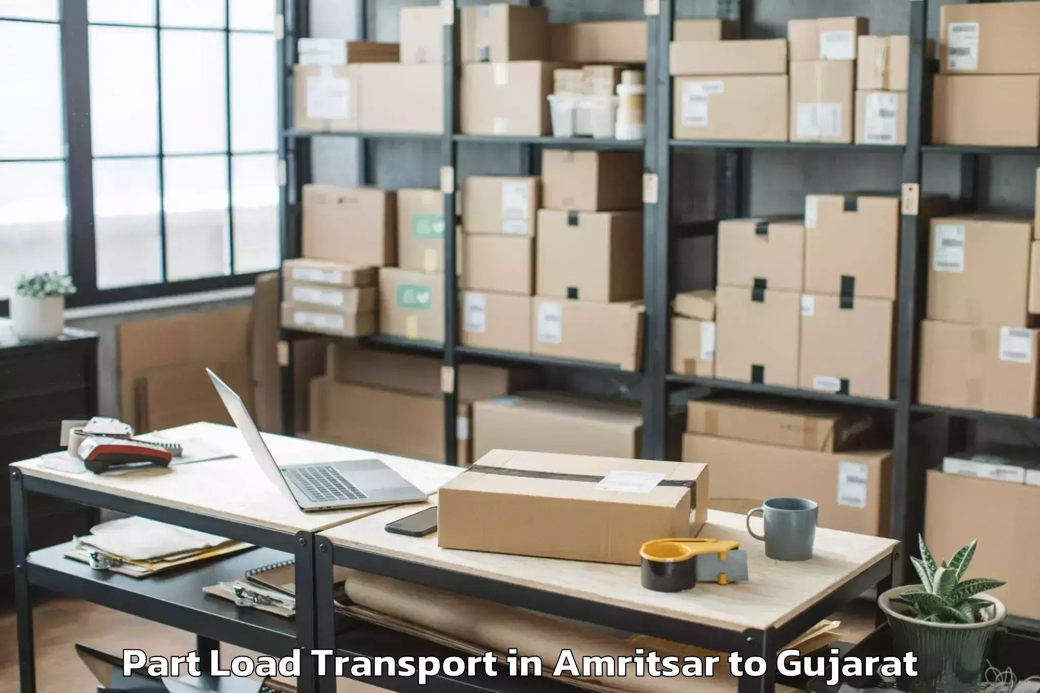 Reliable Amritsar to Jodiya Bandar Part Load Transport